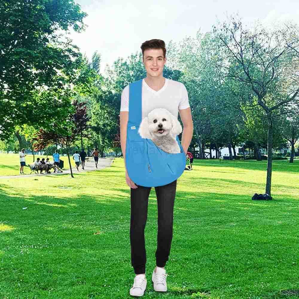 Small Pet Sling CarrierHands Free Reversible Pet Papoose Bag Tote Bag with a Pocket Safety Belt Dog Cat for Outdoor TravelW250912