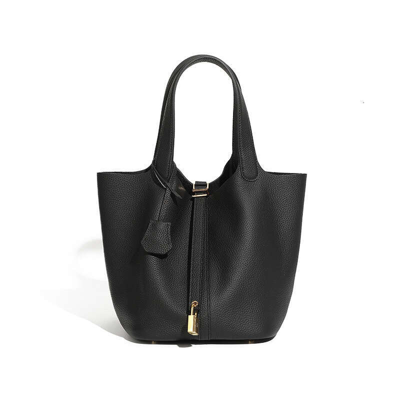 High-Quality Vegetable Basket Top Layer Cowhide Niche High-End Exquisite Handheld Bucket Bag For Women B5