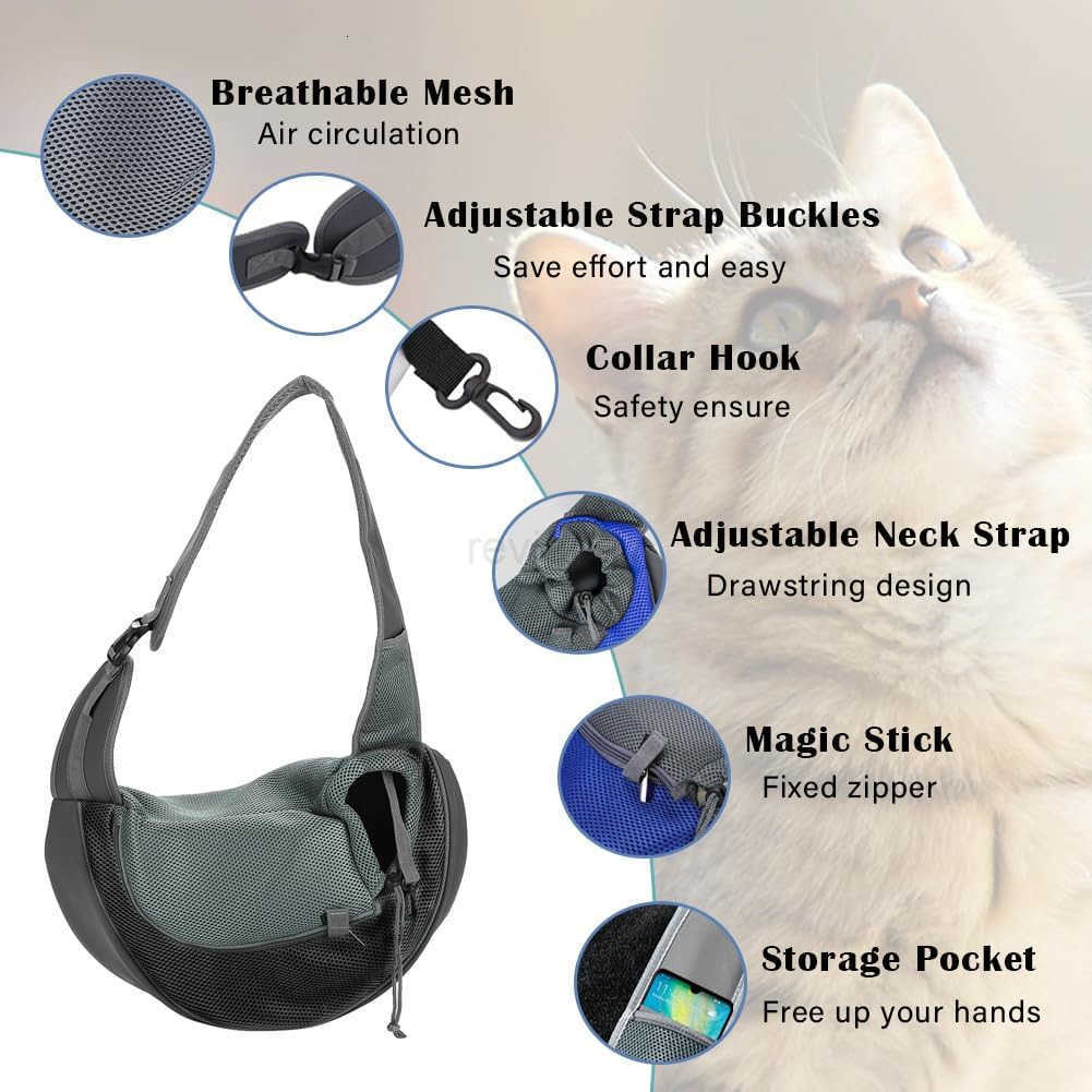 Pet Dog Sling Carrier Bag Hand Free Pet Sling Adjustable Travel Shoulder Carrier Puppy Tote Purse for Small Dogs and CatsW250912