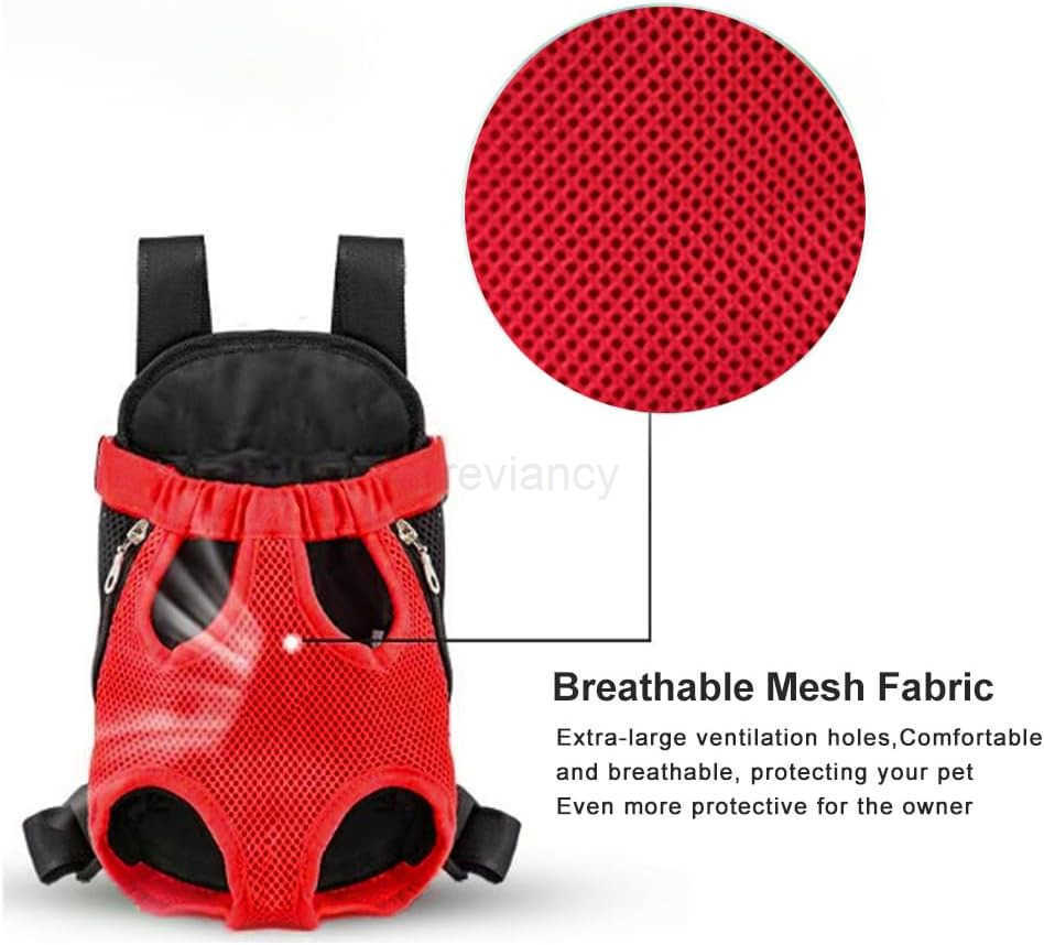 Dog Carrier Backpack Adjustable Puppy Front Carrier Backpack Ventilated Dog Chest Carrier for Hiking Camping Travel Sling Bag for Small Medium Dog Cat