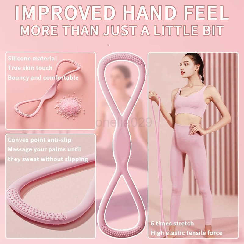 8 Exercise Bands for Women Men15LB25LB Exercise BandExercise Bands with HandLEs for Working Out Arm Back Fullbody Yoga Pulling Rope Elastic Stretch Ba