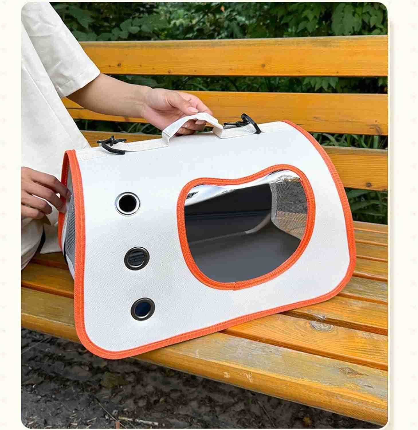 Portable Cat Carrier Backpack for Small Pets Foldable Breathable Design Multifunctional Pet Travel Bag Dog Cat Oxford Cloth Adjustable Strap Lightweig