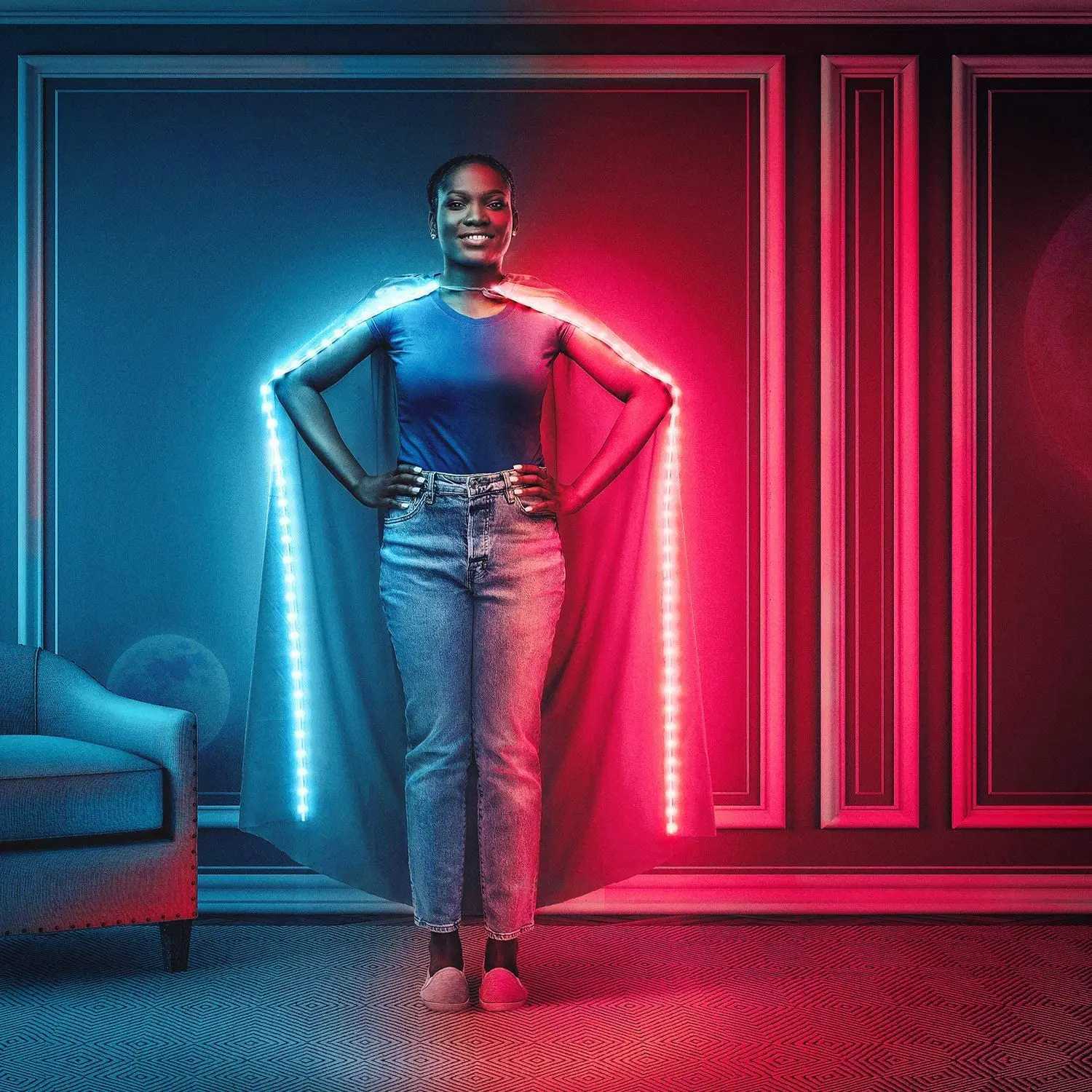 Batterypowered flexible colorchanging LED strip Light with remote control for TV backlighting bars cabinets and bedroom DIY C250912