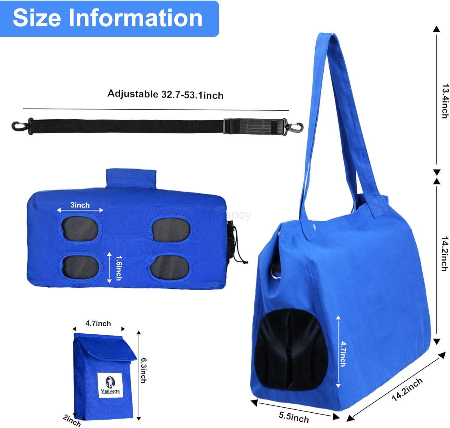 Cat Pouch Carrier Backpack Blue Size M Soft HandFree Dog Travel Sling With Adjustable Harness and Storage Pocket Suitable for 511 lbs PetsW250912