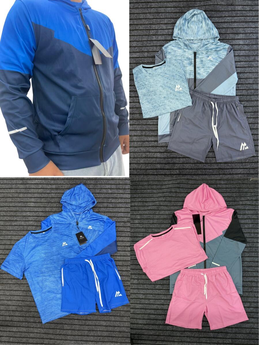 New Tech Breathable Fabric Designer 3 Piece Set montirex Sportswear Collection Men Set Women SolidColor Casual Short Sleeve Style Outdoor Sports Running Apparel