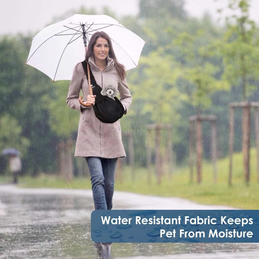 Pet Sling Hand Free Dog Sling Carrier Adjustable Padded Strap Tote Bag Shoulder Bag with Safety Belt Front Pocket for Small Dog Cat Puppy PinkWYSW2509