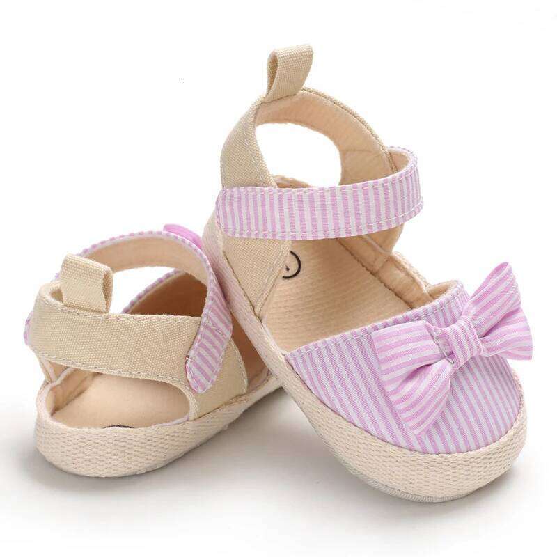 Summer Girl Casual Sandals Soft Sole Comfortable Lightweight Walking Bow Canvas Baby Shoes