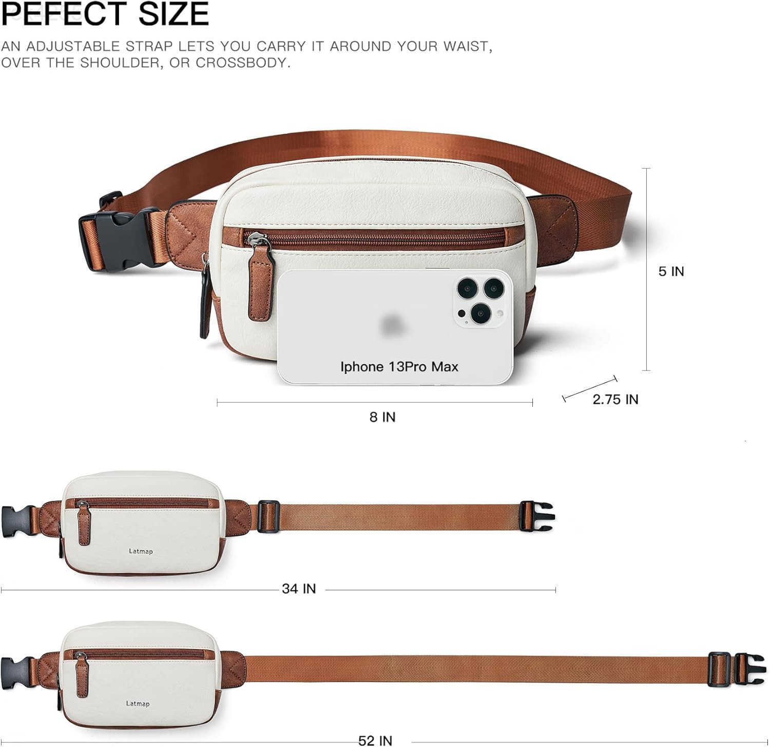 Fanny Packs Everywhere Belt Bag Small Fashion Crossbody Waist Pack Faux Leather Waterproof Sling Chest Bag For Women Trendy BeigeW250912