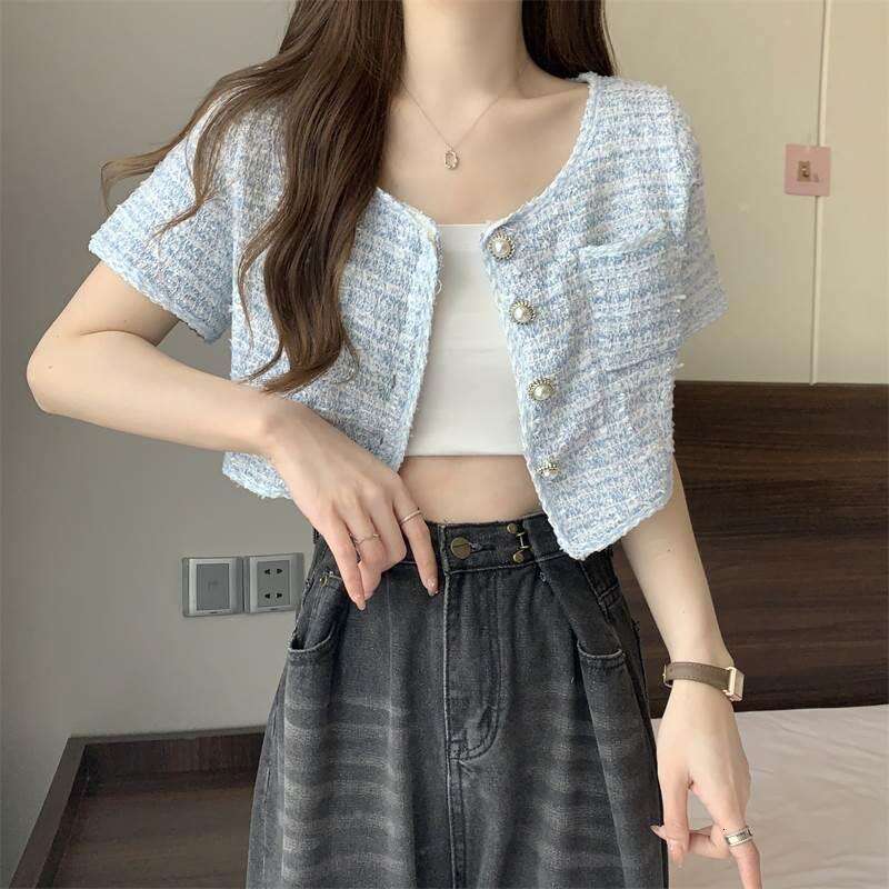 DHEssentials 2025 Summer Super Beautiful Little Chanel Style Jacket for Women, New High-end Cardigan, Versatile and Stylish Short Top