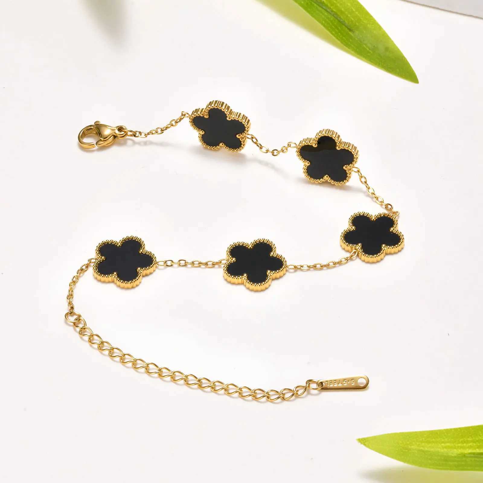 Lucky Luxury Shell Flower Charm Bracelet For WenRolo Chain Stainl Steel BraceletsFashion Jewelry Gift S250912