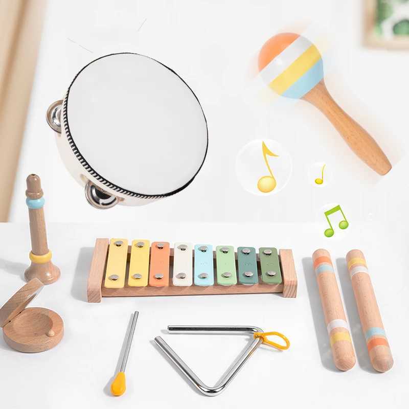 Wooden Musical Instrument Montessori Music Set Baby Children Percussion Instrument Toy Early Educational Knocking Toys for Kids C250912