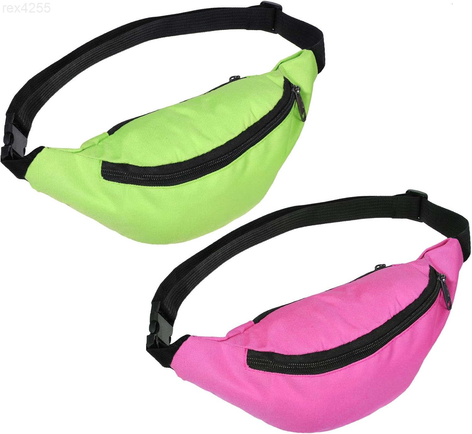 Retro 80s 90s Fanny Pack 2 Pcs Party Waist Bags Lightweight Vintage Rave Accessories with Adjustable Belt for Traveling Running Cycling Workout Rave P