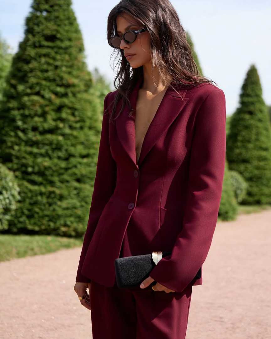 Slim Fit Women Pants Sets For Wedding Pretty Girl Evening Party Blazer Guest Wear Customized 2 Pieces