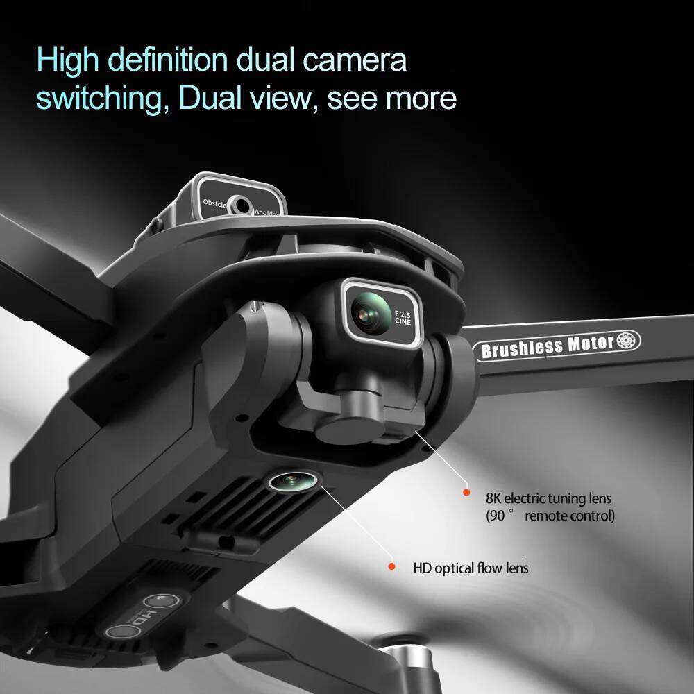 V168 PRO Max GPS Drone 8K Professional HD Dual Camera Omnidirectional Screen 360° Obstacle Avoidance FPV Dron Rc Quadcopter Toys