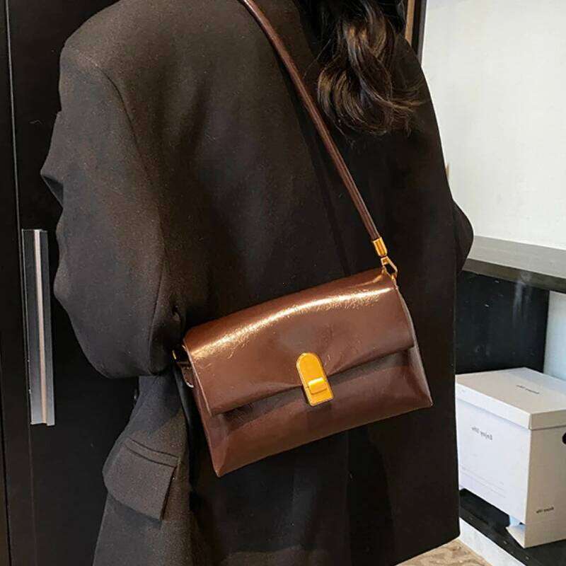 Fashion Small Flap Pu Leather Crossbody For Women 2025 New Trend Designer Simple Solid Color Handbags Women's Shoulder Bag