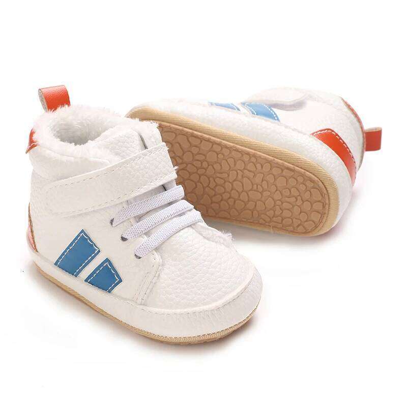 Fashionable Winter Warm Non Slip Casual 0-18M Newborn High Top PU Sports Shoes For Infants And Young Children Walking