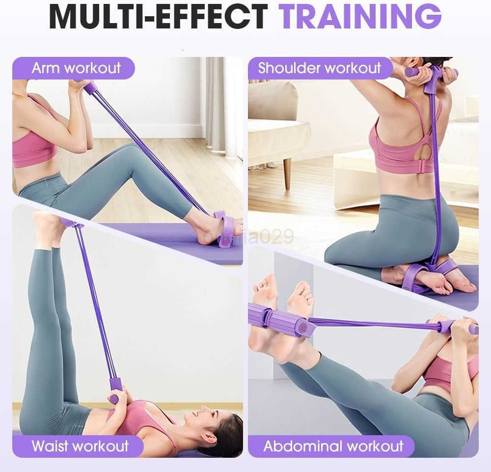 21 Fitness Resistance Bands 6Tube FootOperated Ankle Stretcher 2025 Upgraded Stretch Bands for Situps Arm Weight Training Aids Fitness Equipment for M