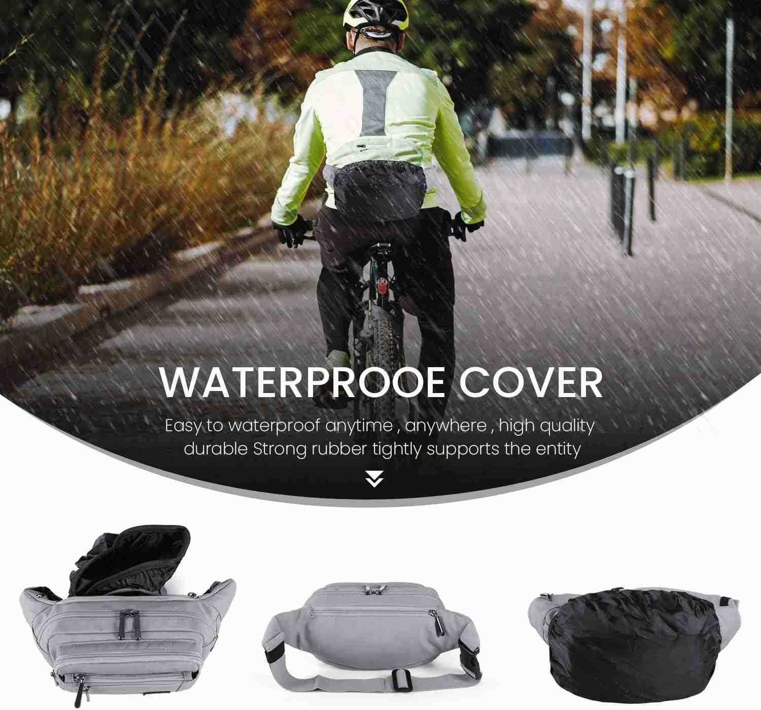 Fanny Packs For Women Men Waist Pack Hip Bum Bag with MultiPockets Large Capacity Waterproof Casual Bum Bag for traveling Casual Cycling Running Hikin