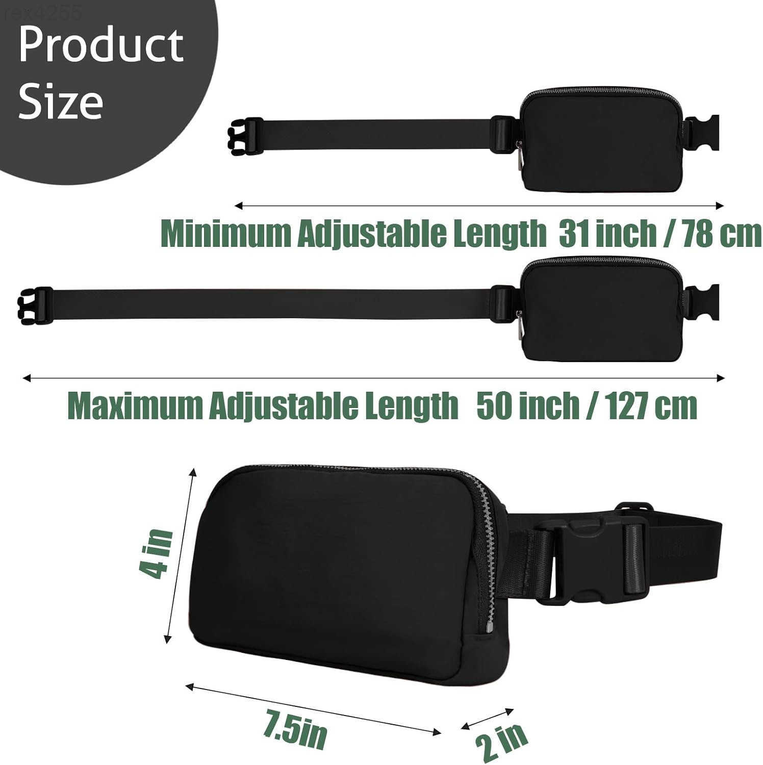 Fanny Pack Everywhere Mini Belt Bag Small Crossbody Waist for Women Men S BlackW250912