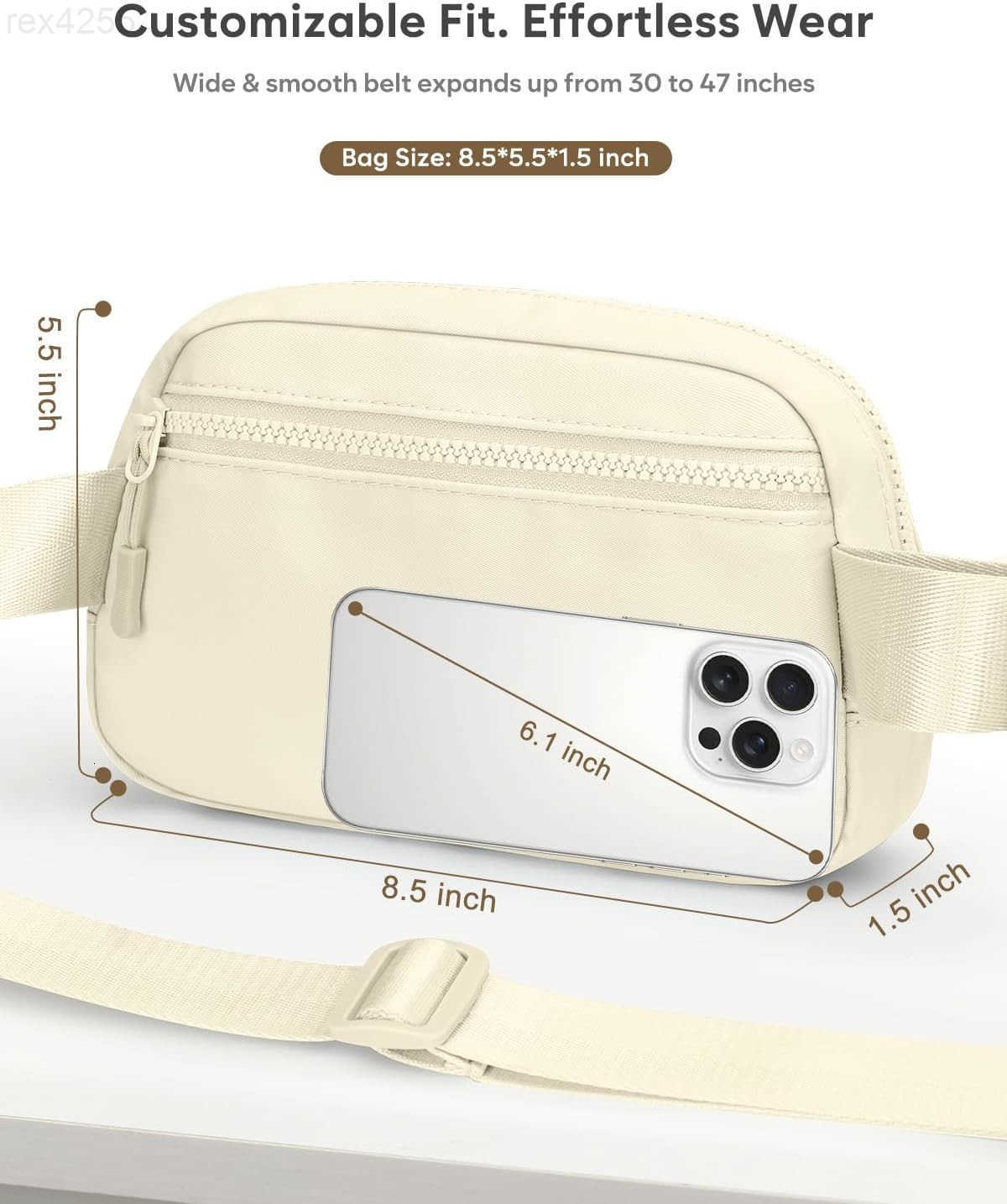 Packs for Women Cross Body Bag Waterproof Belt Bag with Adjustable Strap and Zipper Back Pocket Small Crossbody Bags Fashion Waist Packs for Workout T