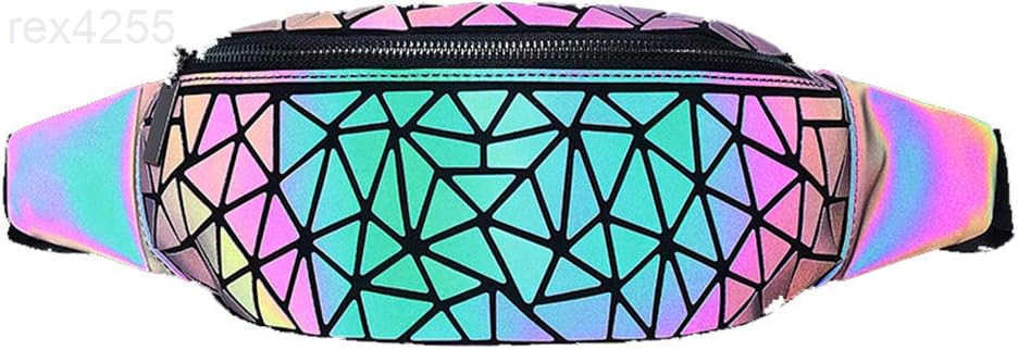 Fanny Packs for Women Men Luminous Holographic Chest Bag Geometric Waist Pack for Travel Festival Running SportsW250912