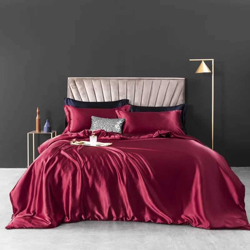 100 Pure Silk Bedding Sets High End Quilt Bed Cover Set Duvet Cover Bedsheet Pillowcases 4pcs Natural Luxury Bedcloth Sets C250912