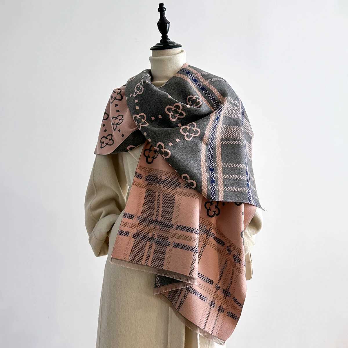 Luxury Winter Scarf for Wen Faux Cashmere Warm Pashmina Thick Soft Shawl Wrap Fem Brand Foard Stylish Bufanda Stole X250912
