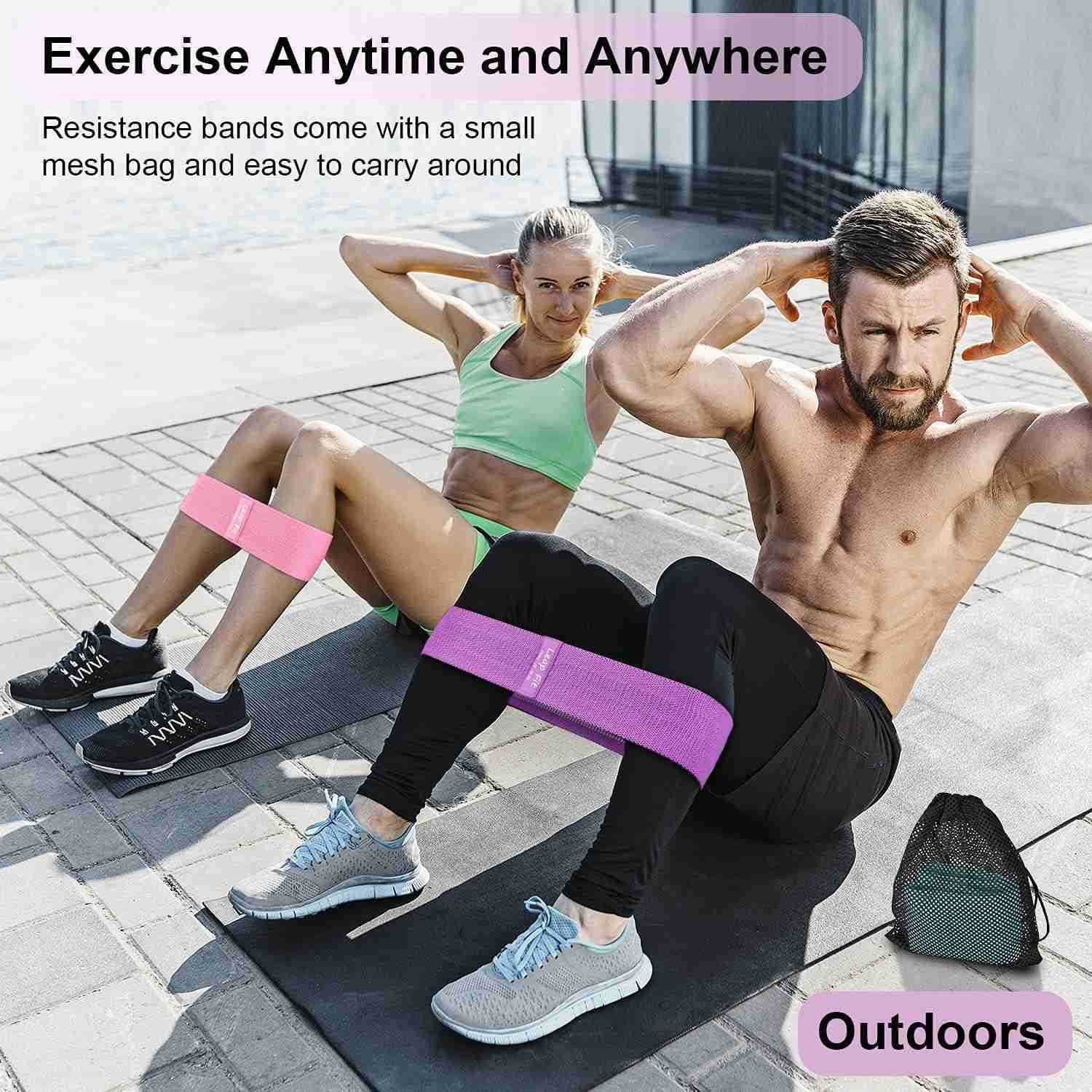 Resistance Bands for Women and MenLeap Fit Premium Booty Exercise Bands for Working OutNon Slip Elastic Workout Bands Set for Butt Legswith Action Gui