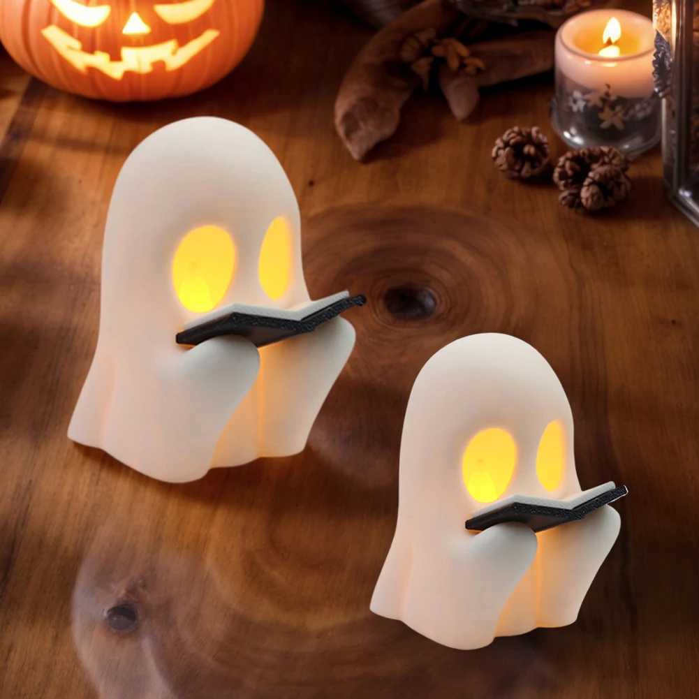PVC Choir Ghost NightLight Flameless Flickering Candles BatteryPowered Halloween Decorative Lamp 2025 Halloween Atmosphere Prop C251122