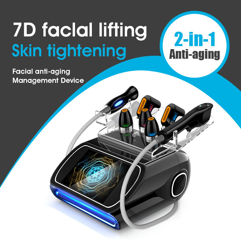 Professional Hifu 7d Focused Ultrasound Skin Tighten Shots Anti-wrinkle Dual Handle V-max Hifu Machine