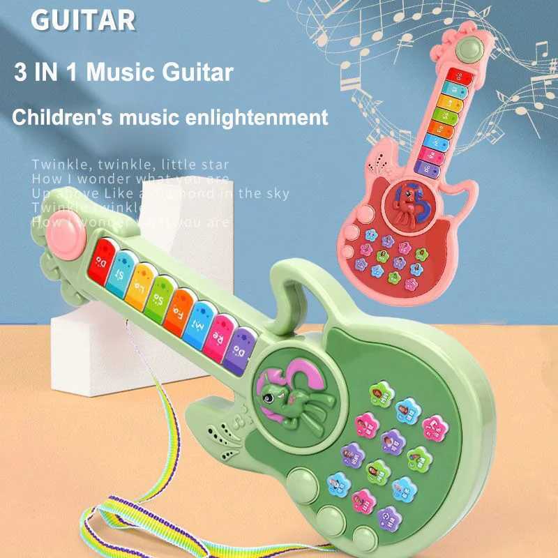 New Threemode Childrens Electric Guitar Button Cartoon Toy Piano Childrens Early Education Educational Toy Musical Instrument Y250912