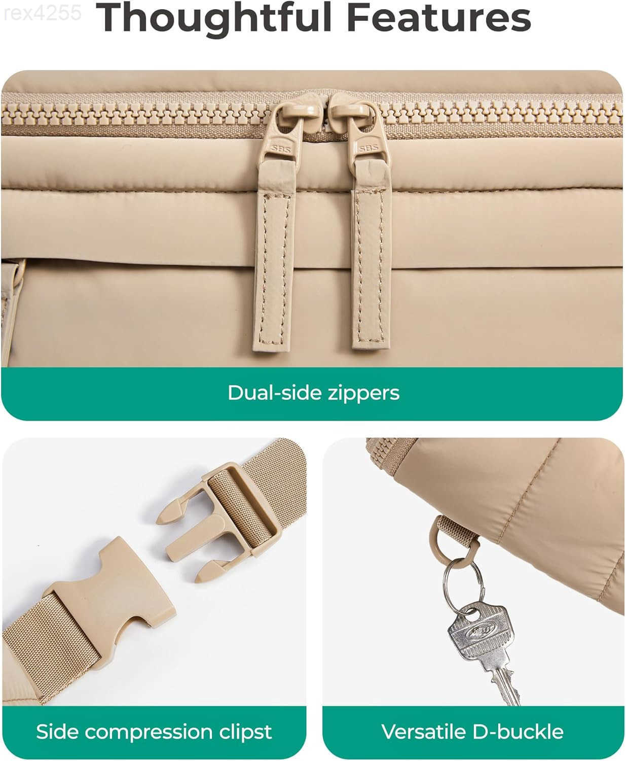 Fanny Packs for Women Two Way Zipper Belt Bag with Adjustable Strap Puffy Fashion Waist Packs for Traveling Workout BlackW250911