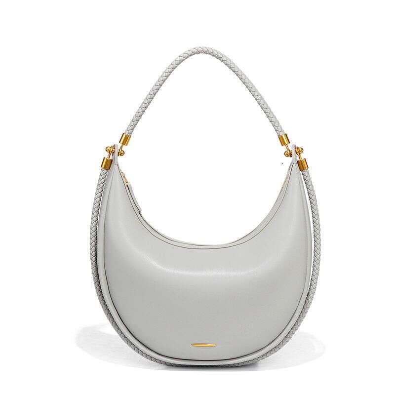Spring Summer New Design Sense Niche Versatile Simple Black Hobo Underarm Crescent Woven Women's Bag 20250805 250828 250829