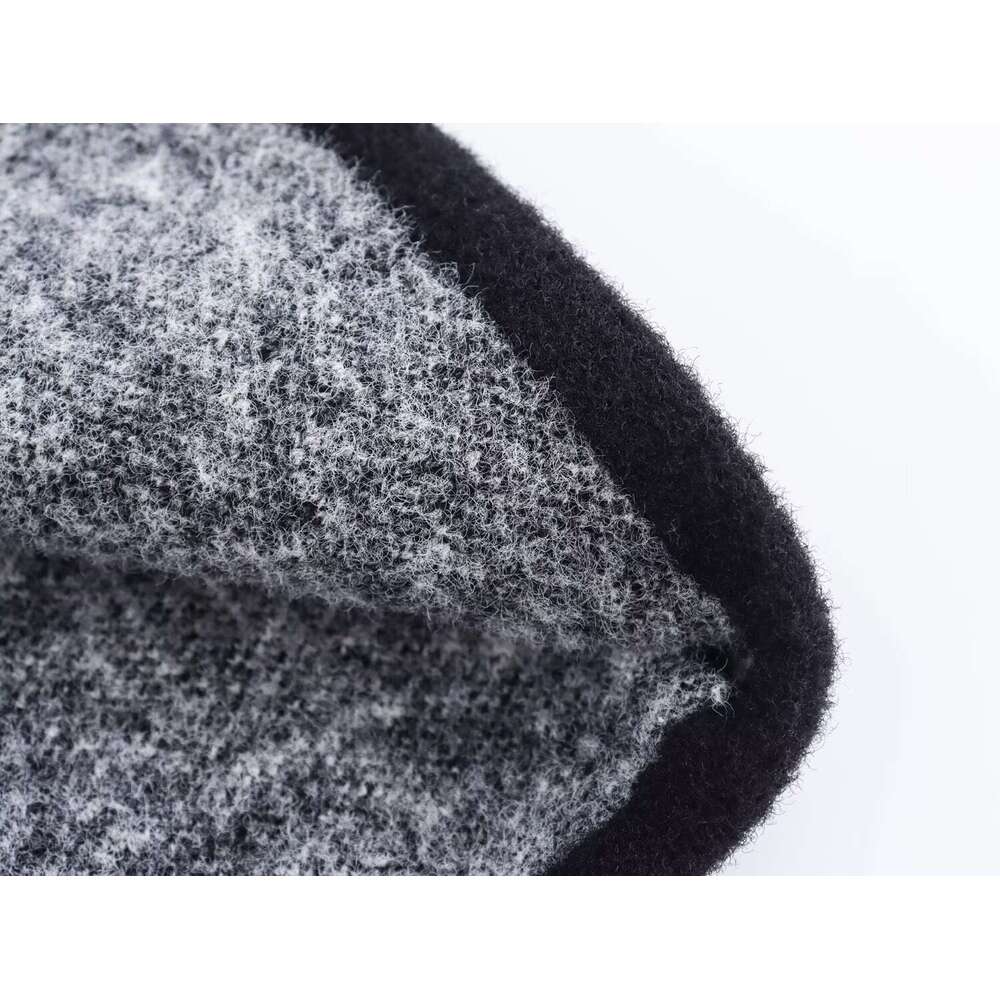 DHEssentials 2025 Summer New French Style Double-Breasted Black and White Checkered Round Neck Knitted Vest