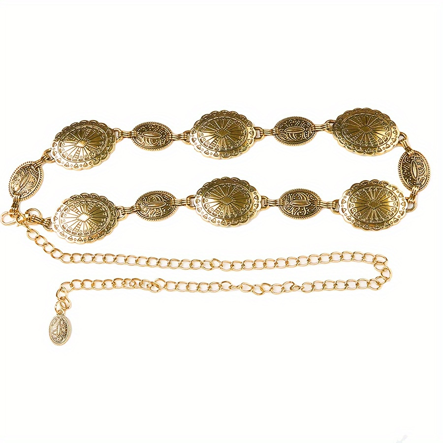 Retro Bohemian Metal Waist Chain Women's Western Metal All-match Sweater Denim Chain Belt Chain Waist Seal Trend