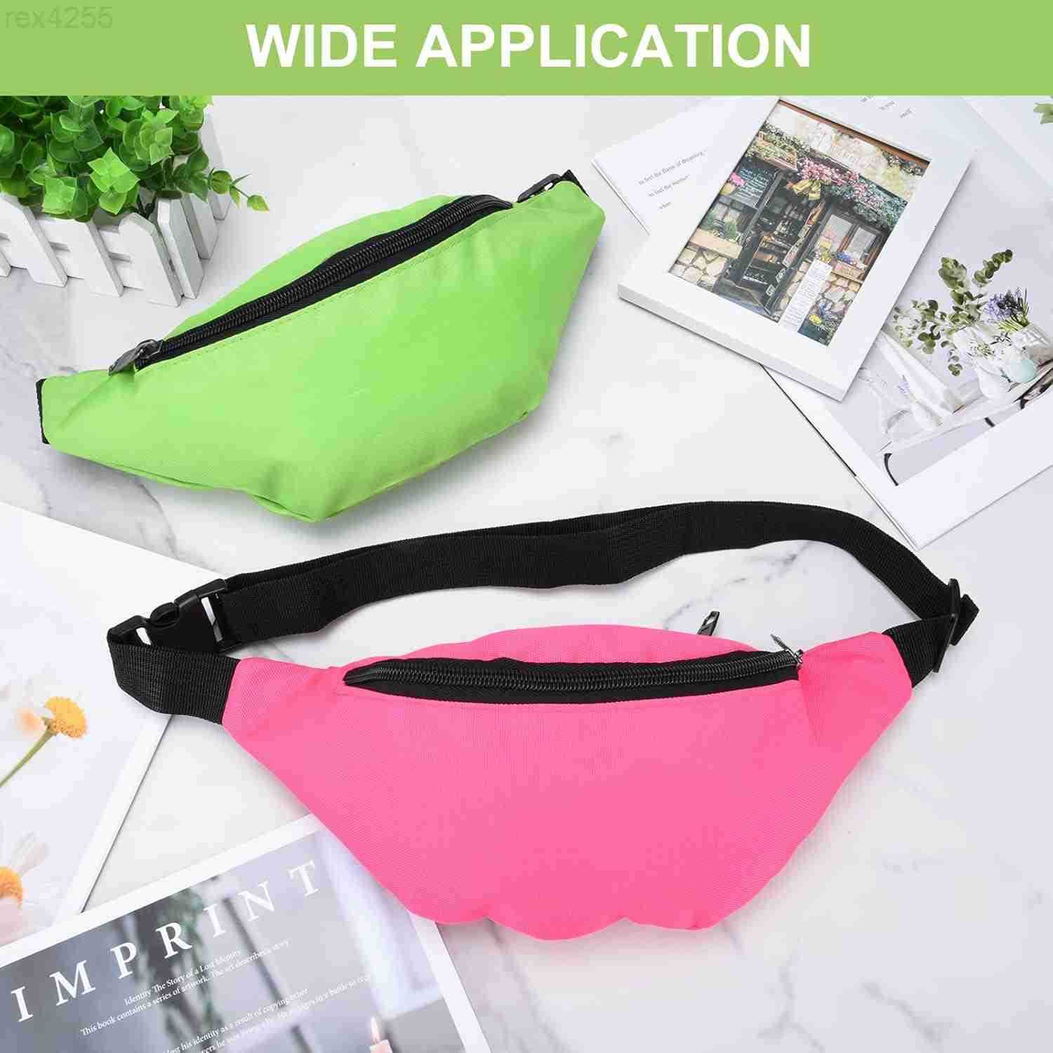 80s 90s Fanny Pack Neon Fanny Pack Party Waist Bags Lightweight Adjustable Belt Bag for Traveling Running Cycling Workout Rave Party Outdoor Activitie