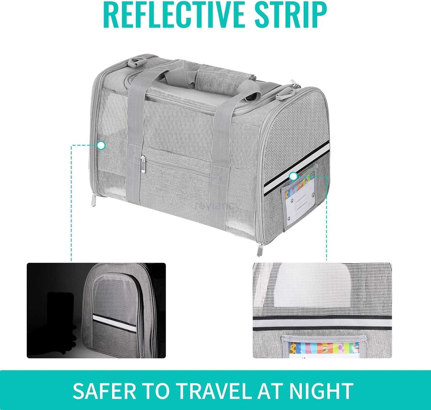 Cat Carrier Pet Carrier for Small Dogs Cats Puppies Under 15 Lbs TSA Airline Approved Carrier Bag Soft Sided Dog Travel Carriers Cat Carriers with Ref