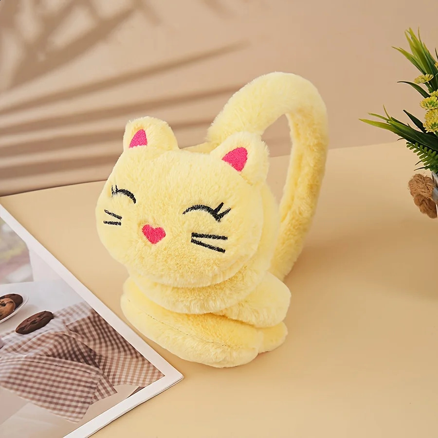 Korean Version Autumn and Winter Plush Warm Earmuffs Plush Cute Cartoon Cat Earmuffs Protect Ears From Cold 250911