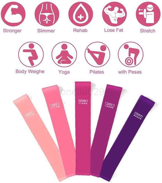 Resistance Bands for Working Out Elastic Exercice Loop Bands for Physical Therapy 5 Set of Stretch Bands for Booty Legs with Carry Bag W250912