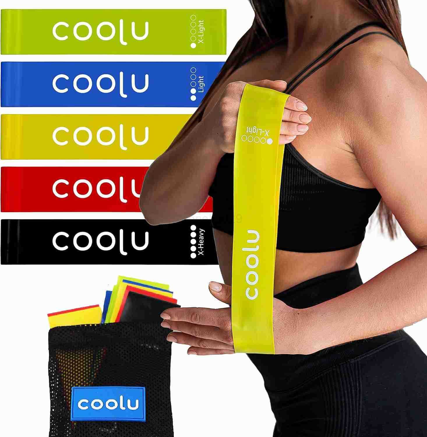 Resistance Loop Bands Set of 5 Stretching Training Bands for Home Workout Fitness Gym Physical Therapy Exercise Yoga Pilates for Women and Men with Sp