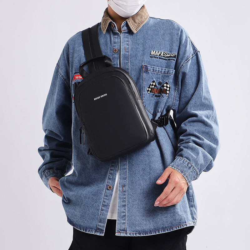 Men S Chest Bag Leather Waterproof Large Capacity Multifunctional Fashion Sports Outdoor Designer Bag Casual Luxury Free Shipping Bag Backpack Crossbo