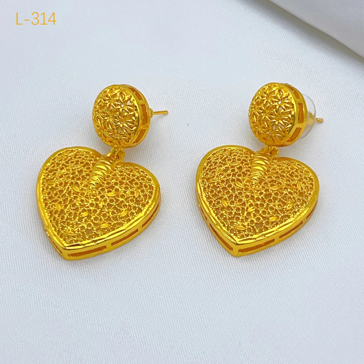 ANIID Dubai Heart 24k Gold Plated Jewelry Set for Women Costume Indian Bridal Necklace Earrings Sets Nigerian Wedding Party Gift 250911