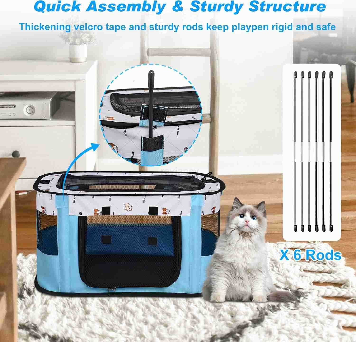 Cat Carrying Case Pet Dog Carrier SoftSided Bag Carrier Cat Bag Airline Approved Collapsible Travel Puppy Carrier BlueW250912