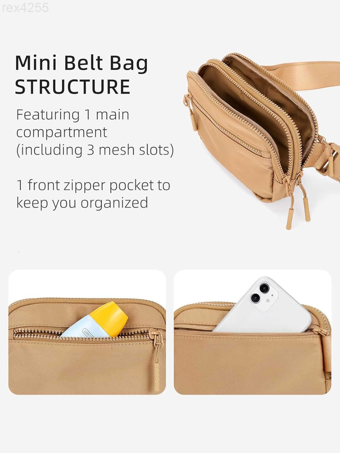 Fanny Packs for Women Men Belt Bag with 4 Zipper Pockets Fashion Waist Packs Lightweight Crossbody Bags with Adjustable Strap for WorkoutRunningHiking