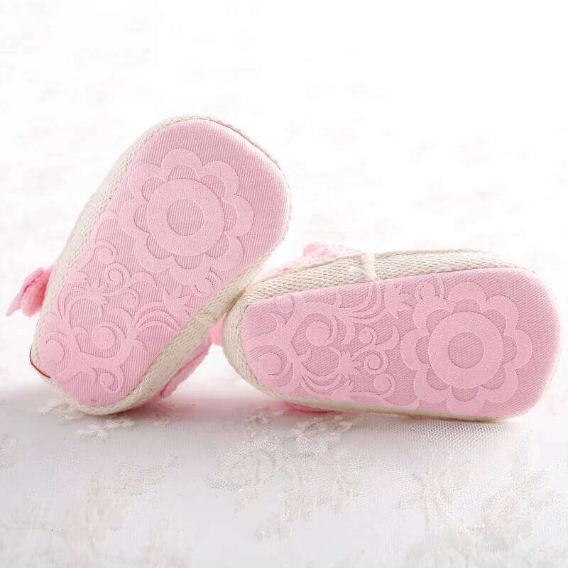 Pink Princess Baby Soft Soled Comfortable Walking Shoes for Babies 1-18 Months with Butterfly Bow Shaped Design