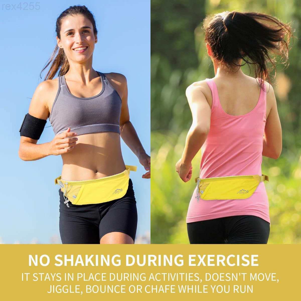 Slim Running Belt Fanny Pack for Women and Men Sports Waist Bag Pack with 300ml Water Bottle for Running Walking Cycling Hiking Reflective Running Pou