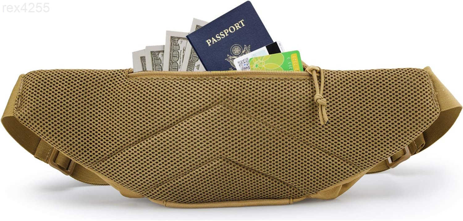 Fanny Pack Gun Holster for Men Adjustable Waist Bag Zippered Pockets Everyday Hip Pouch for Workout Travel Outdoor Running Hunting BlackW250912