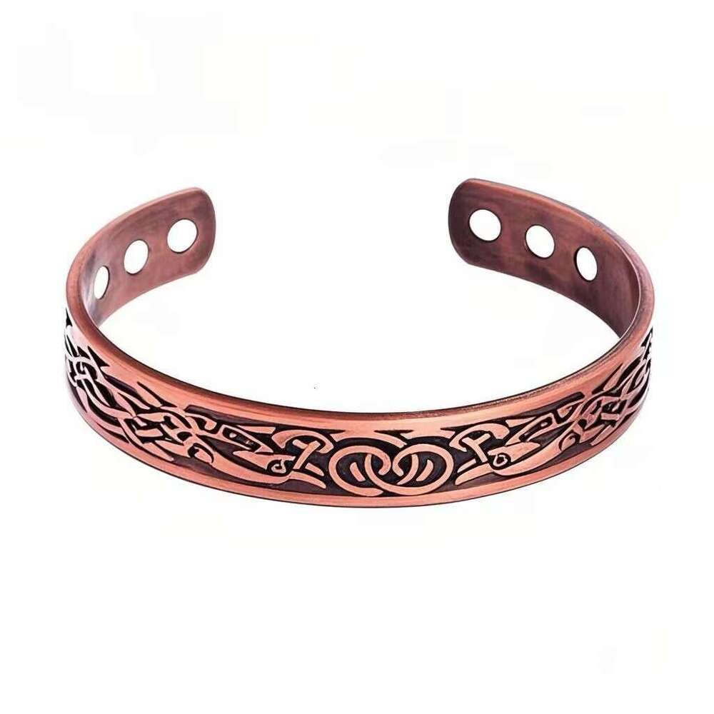 Temu Hot-Selling Magnetic Tree of Life Pattern Simple Bronze Bracelet for Men and Women