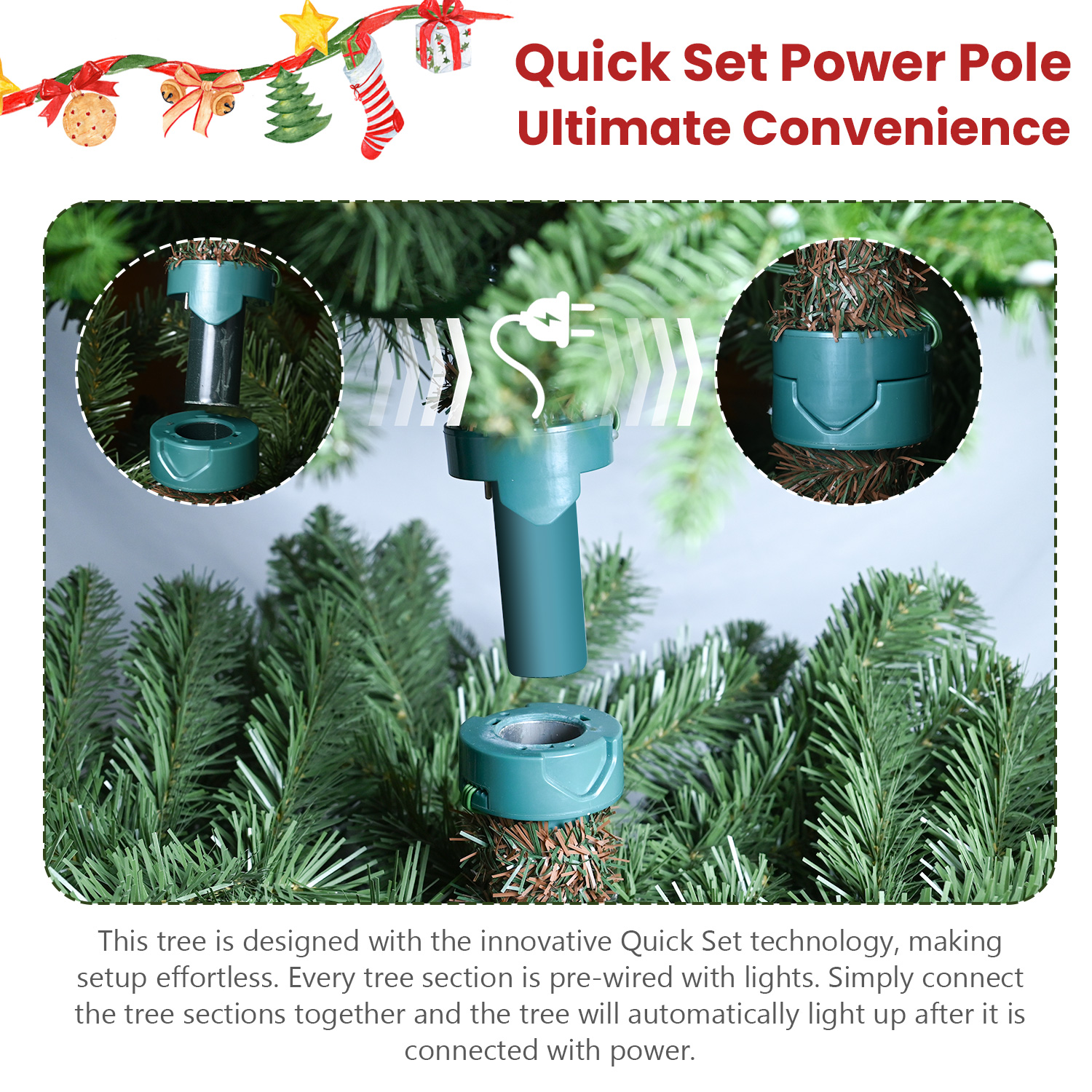 Large Luxury Encrypted PE/PVC Mix Christmas Tree with RGB LEDs - 7 Feet