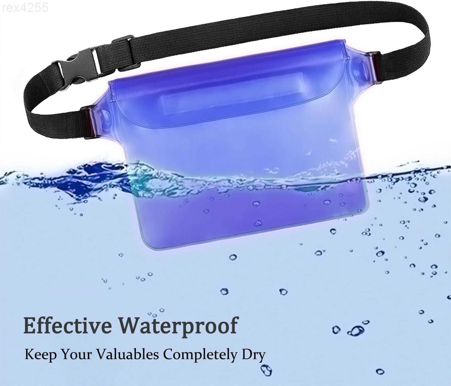 2Pack Waterproof Pouch with Adjustable Waist Strap Screen Touch Sensitive Dry Bag Keep Your Phone and Valuables Dry Perfect for Swimming Kayaking Boat